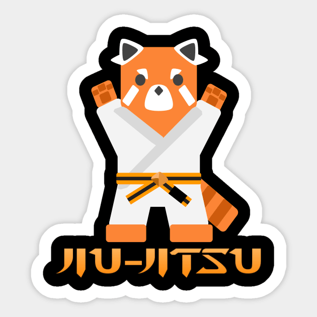 Jiu Jitsu Panda -Orange Black Belt Sticker by TheConcernedPanda